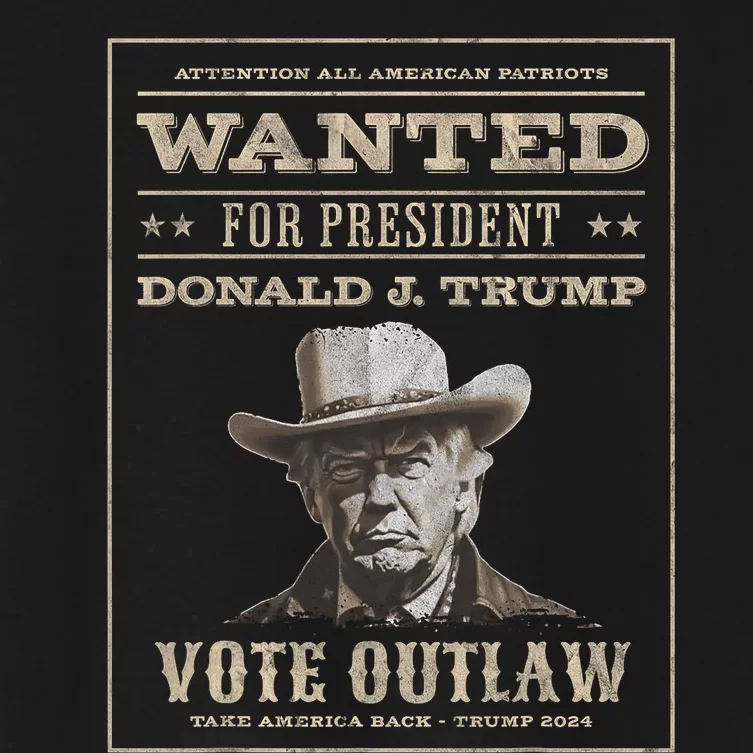 Trump 2024 Wanted Outlaw IM Voting Convicted Felon 2024 Women's Crop Top Tee