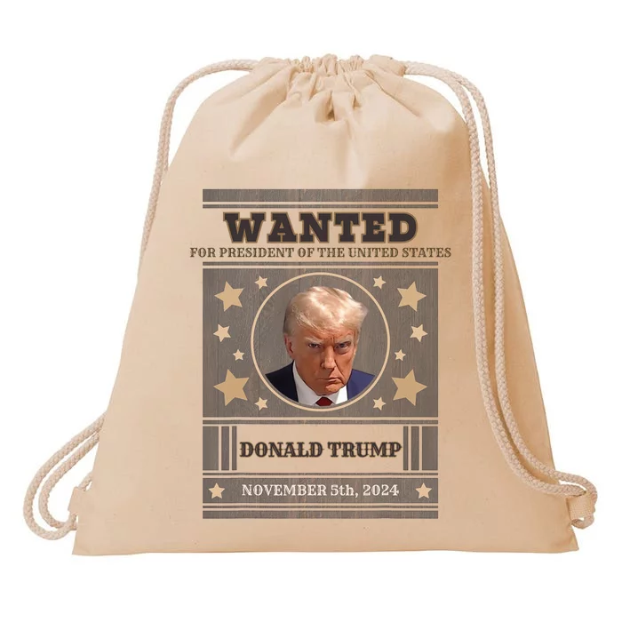 Trump 2024 Wanted For President Of The United States Drawstring Bag