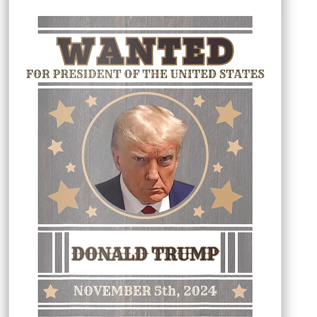 Trump 2024 Wanted For President Of The United States Poster