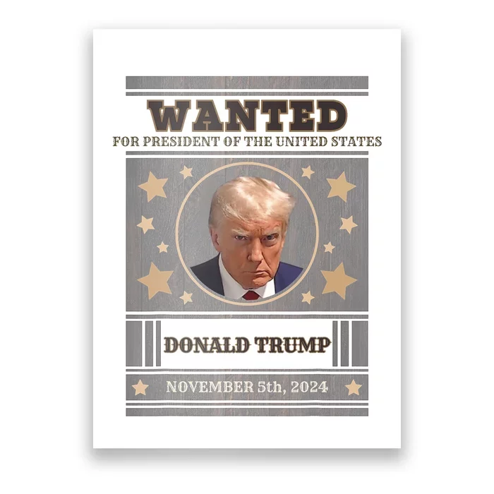 Trump 2024 Wanted For President Of The United States Poster