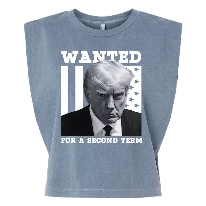 Trump 2024 Wanted For A 2nd Term Garment-Dyed Women's Muscle Tee