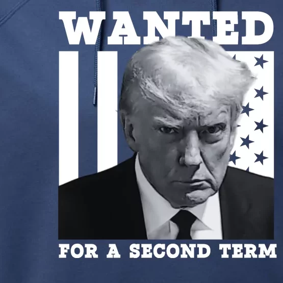 Trump 2024 Wanted For A 2nd Term Performance Fleece Hoodie