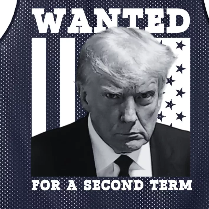 Trump 2024 Wanted For A 2nd Term Mesh Reversible Basketball Jersey Tank