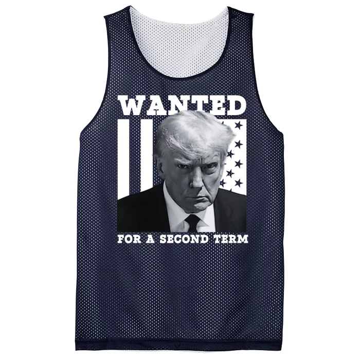 Trump 2024 Wanted For A 2nd Term Mesh Reversible Basketball Jersey Tank