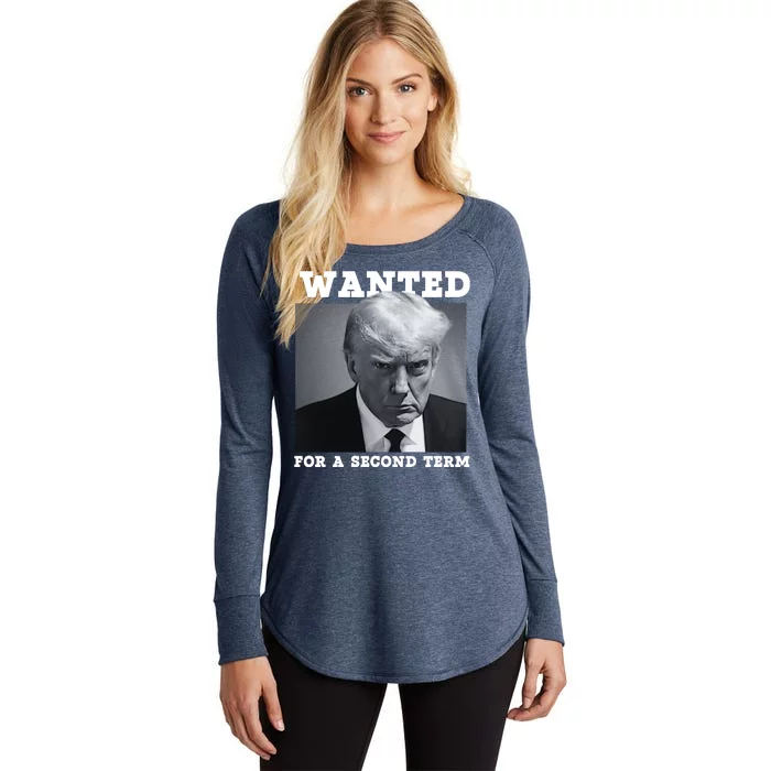 Trump 2024 Wanted For A 2nd Term Women's Perfect Tri Tunic Long Sleeve Shirt