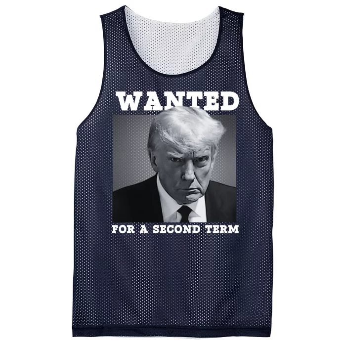 Trump 2024 Wanted For A 2nd Term Mesh Reversible Basketball Jersey Tank