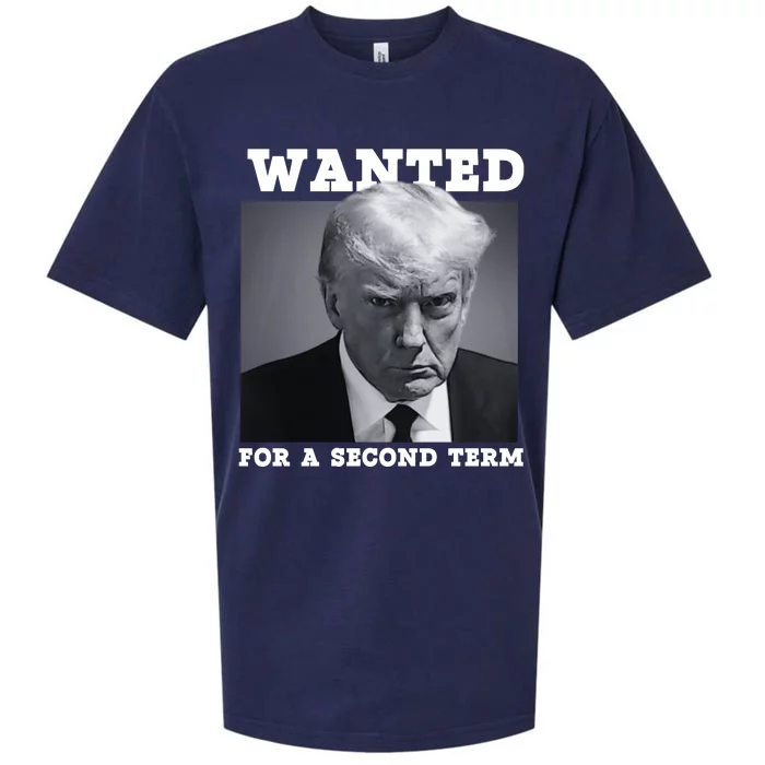 Trump 2024 Wanted For A 2nd Term Sueded Cloud Jersey T-Shirt