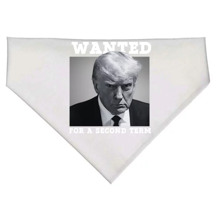 Trump 2024 Wanted For A 2nd Term USA-Made Doggie Bandana