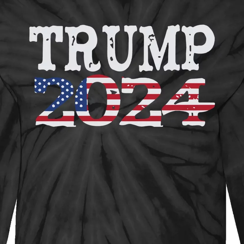 Trump 2024 Wanted President Desantis Tie-Dye Long Sleeve Shirt