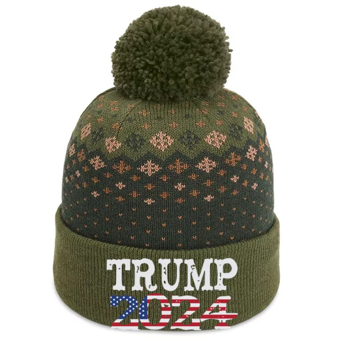 Trump 2024 Wanted President Desantis The Baniff Cuffed Pom Beanie