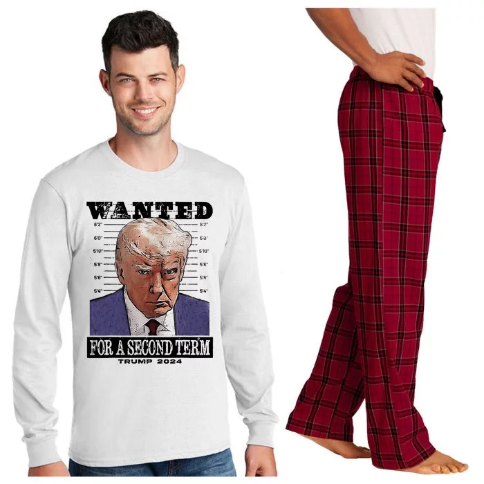 Trump 2024 Wanted For A 2nd Term Long Sleeve Pajama Set