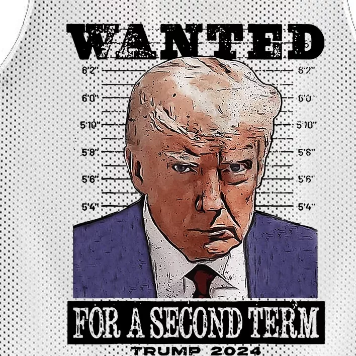 Trump 2024 Wanted For A 2nd Term Mesh Reversible Basketball Jersey Tank