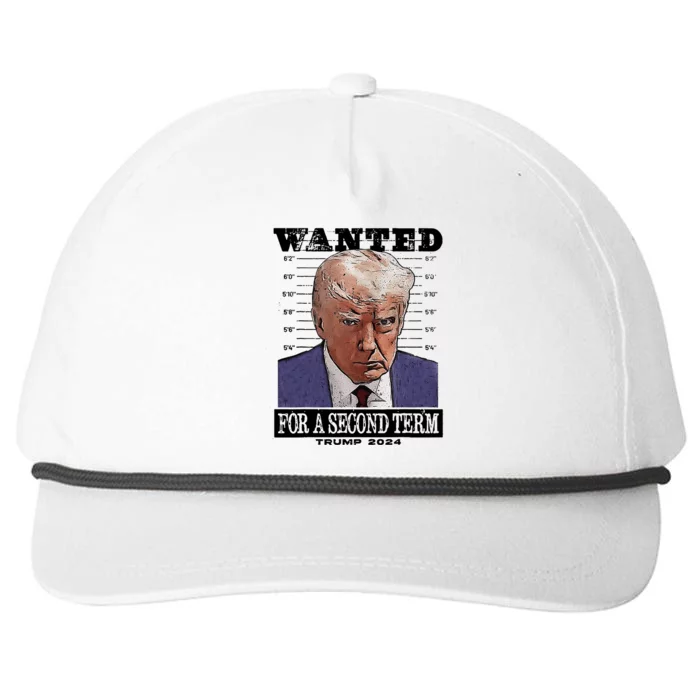 Trump 2024 Wanted For A 2nd Term Snapback Five-Panel Rope Hat