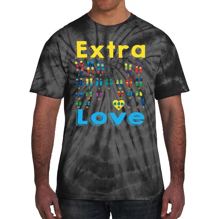 Trisomy 21 XY Extra Chromosome  World Down Syndrome Day Tie-Dye T-Shirt