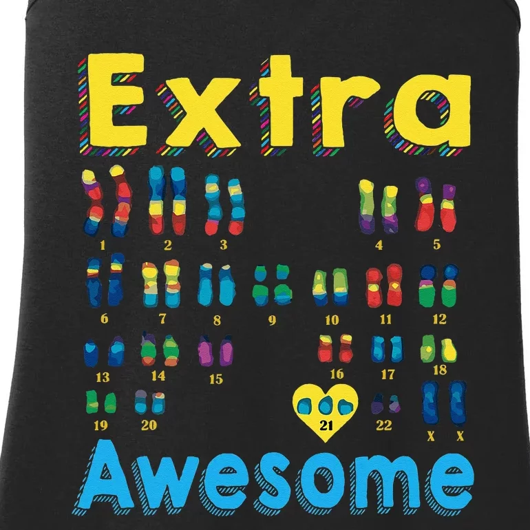 Trisomy 21 XX Extra Chromosome World Down Syndrome Day Ladies Essential Tank