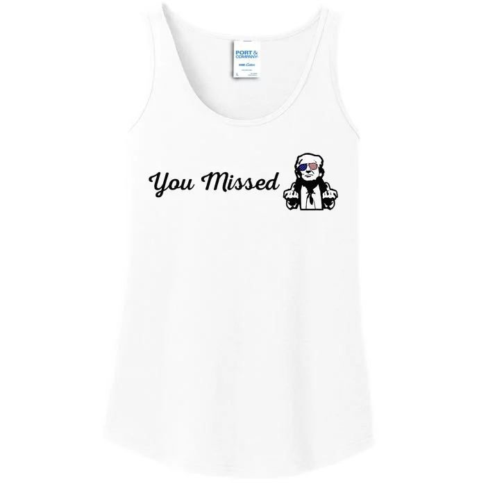 Trump 2024 You Missed Butler Pa Rally Patriotic Flag Ladies Essential Tank