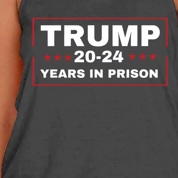 Trump 2024 Years In Prison Democrats Liberals Vote Blue Women's Knotted Racerback Tank