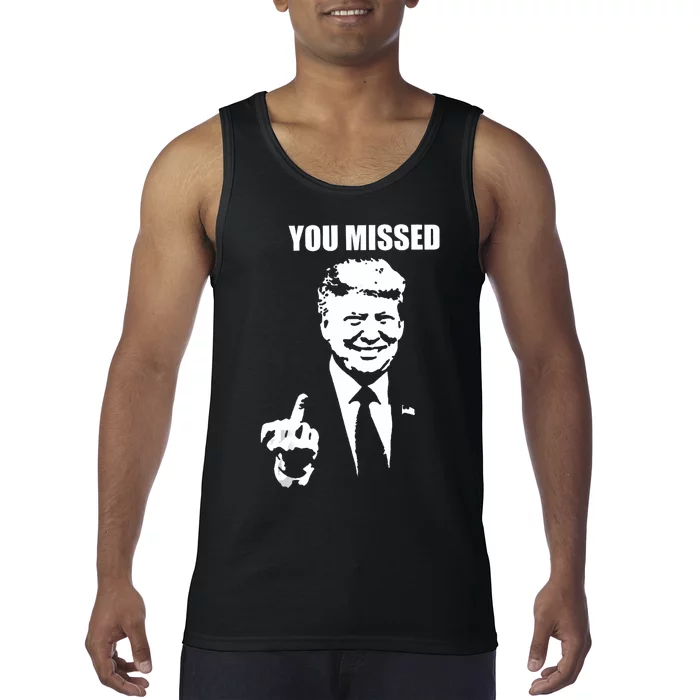 Trump 2024 You Missed Butler Pa Rally Patriotic Flag Vintage Tank Top