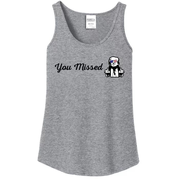 Trump 2024 You Missed Butler Pa Rally Patriotic Flag Ladies Essential Tank