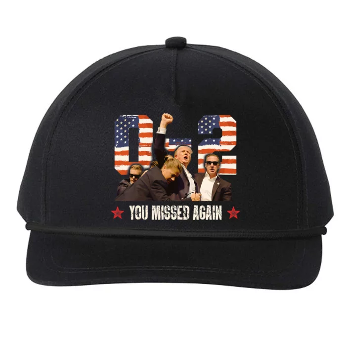 Trump 2024 You Missed Again 2 0 2nd Assassination Attempt Snapback Five-Panel Rope Hat