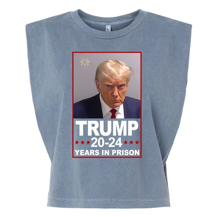 Trump 2024 Years In Prison Mugshot Election Garment-Dyed Women's Muscle Tee