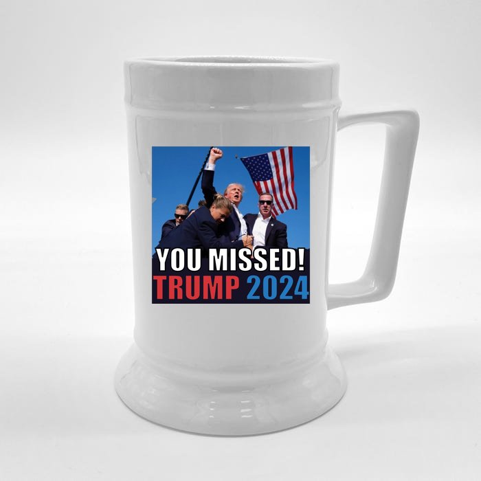 Trump 2024 You Missed! Shot Pennsylvania Rally Front & Back Beer Stein