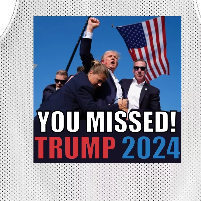 Trump 2024 You Missed! Shot Pennsylvania Rally Mesh Reversible Basketball Jersey Tank