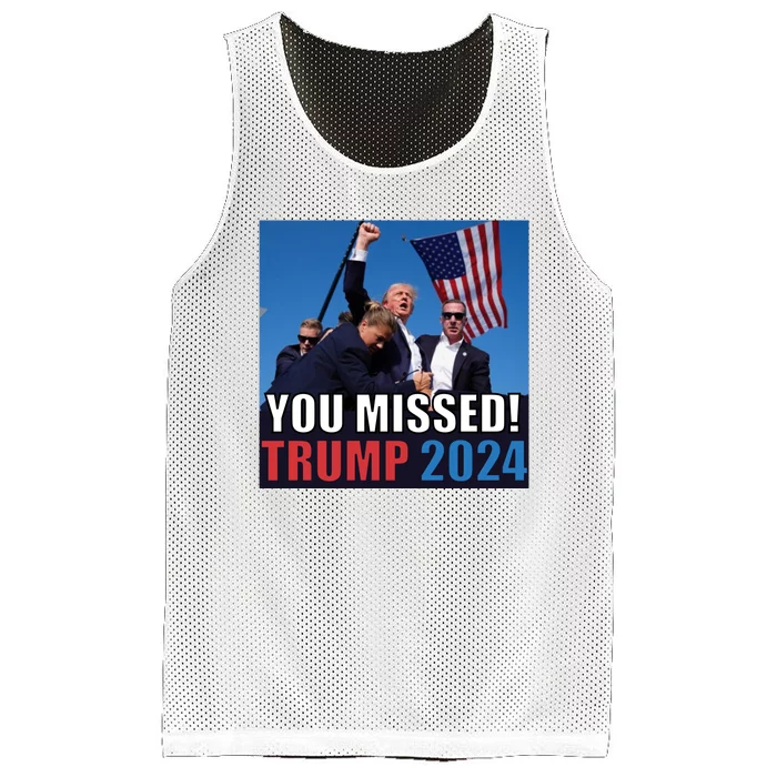 Trump 2024 You Missed! Shot Pennsylvania Rally Mesh Reversible Basketball Jersey Tank