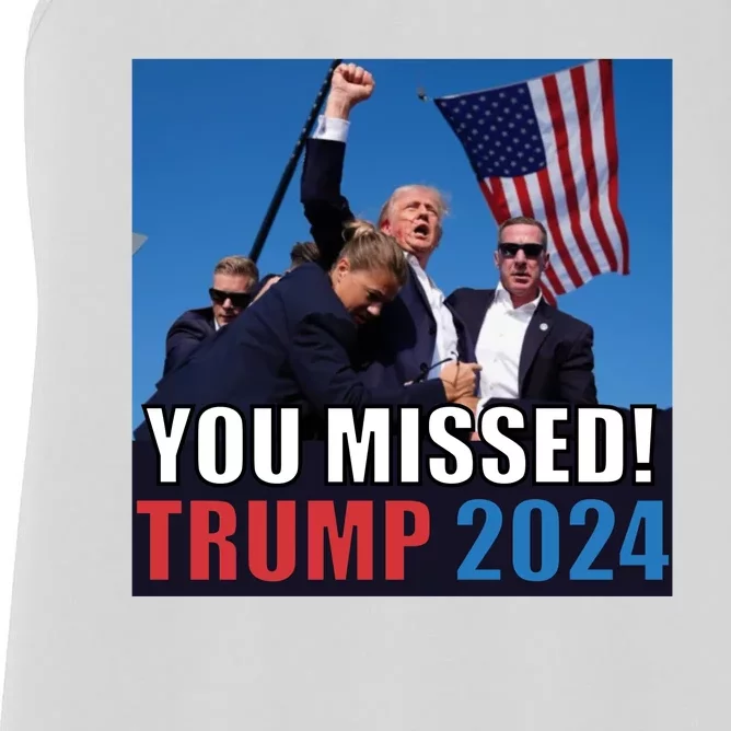 Trump 2024 You Missed! Shot Pennsylvania Rally Women's Racerback Tank