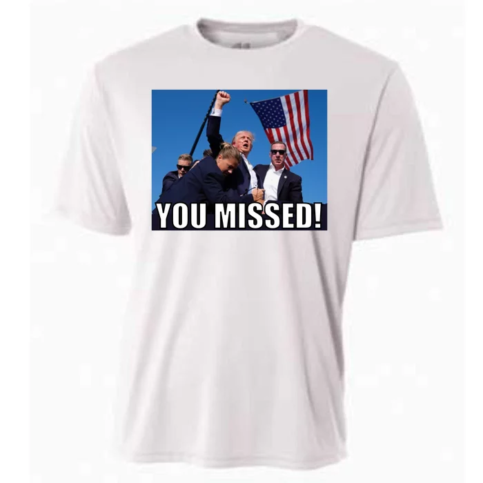 Trump 2024 You Missed Gun Shot At Pennsylvania Rally Cooling Performance Crew T-Shirt