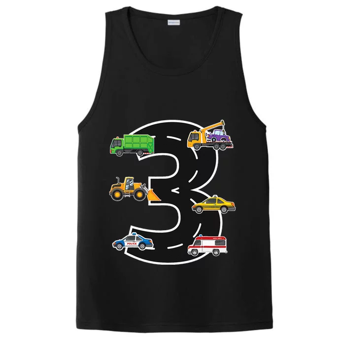 Three 3yr 3rd Birthday 3 Years Old 3 Birthday Decoration Performance Tank