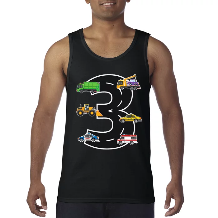 Three 3yr 3rd Birthday 3 Years Old 3 Birthday Decoration Tank Top