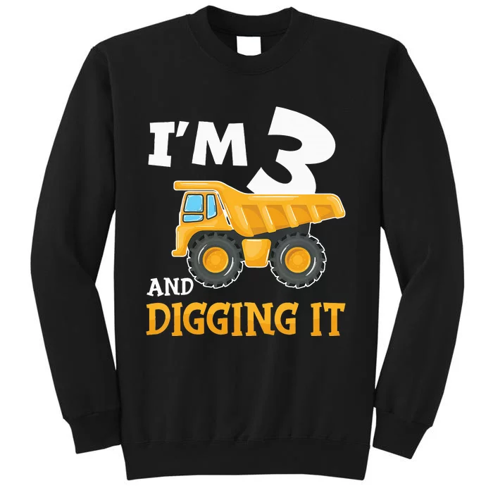 Three 3yr 3th Birthday Construction 3 Years Old Sweatshirt