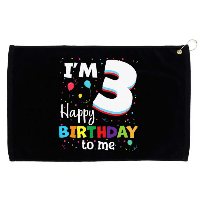 Three 3yr 3th Birthday Happy Birthday 3 Years Old Grommeted Golf Towel