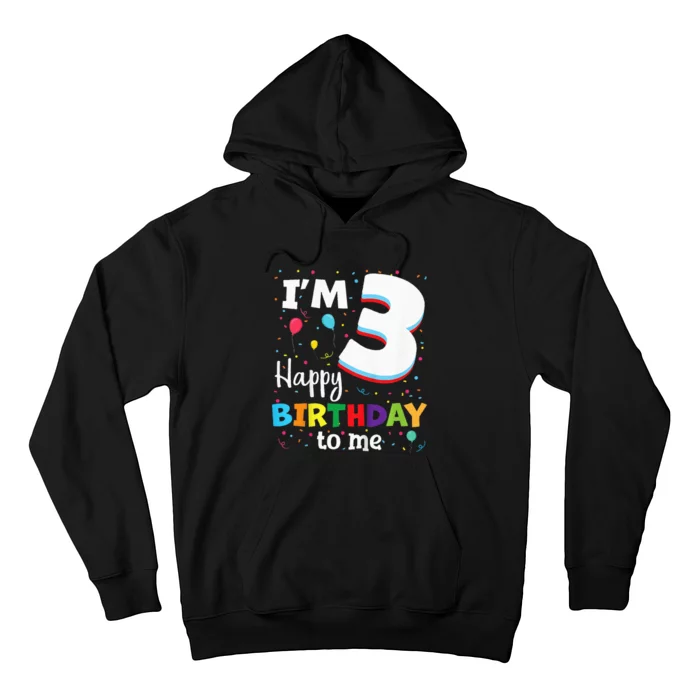 Three 3yr 3th Birthday Happy Birthday 3 Years Old Hoodie