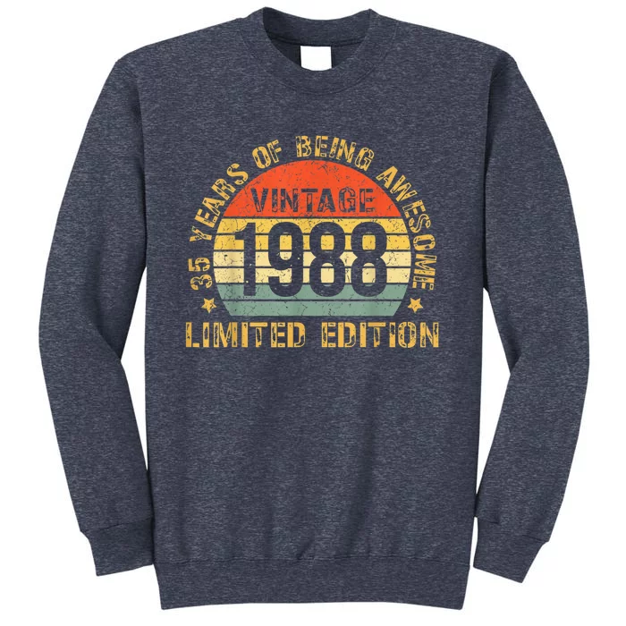 Turning 35 Birthday Decorations  35th BDay 1988 Birthday Sweatshirt