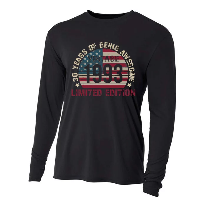 Turning 30 Birthday Decorations 30th BDay 1993 Birthday Cooling Performance Long Sleeve Crew