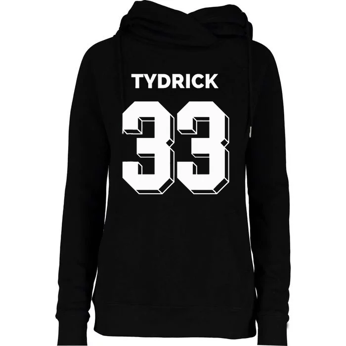 Tydrick 33 Football Sports Game Day Athletic Player Womens Funnel Neck Pullover Hood