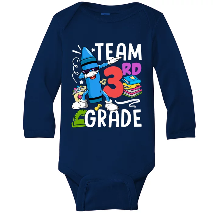 Team 3Rd Grade Cute Third Grade Teacher Gift Baby Long Sleeve Bodysuit