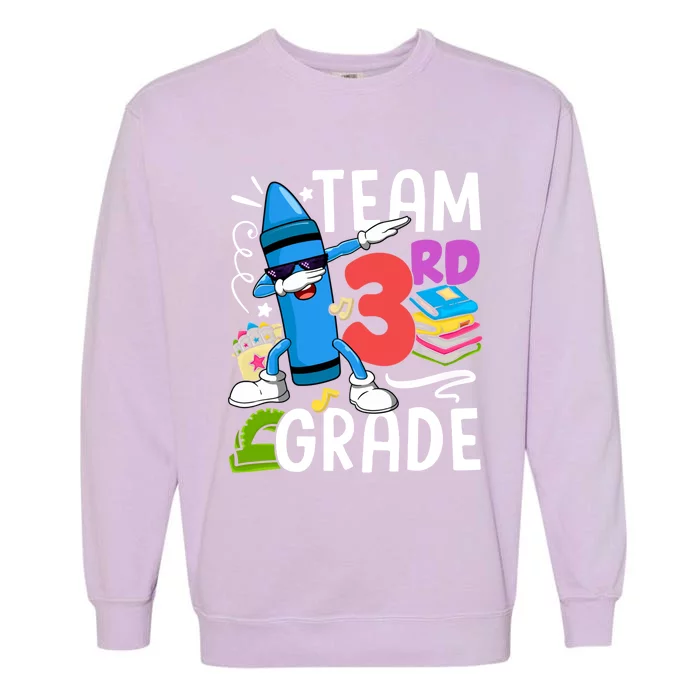 Team 3Rd Grade Cute Third Grade Teacher Gift Garment-Dyed Sweatshirt