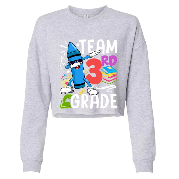 Team 3Rd Grade Cute Third Grade Teacher Gift Cropped Pullover Crew