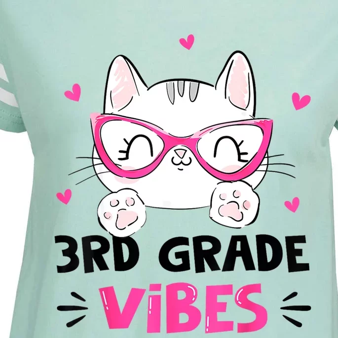 Third 3rd Grade Vibes Back To School Cute Cat Cute For Girls Enza Ladies Jersey Football T-Shirt