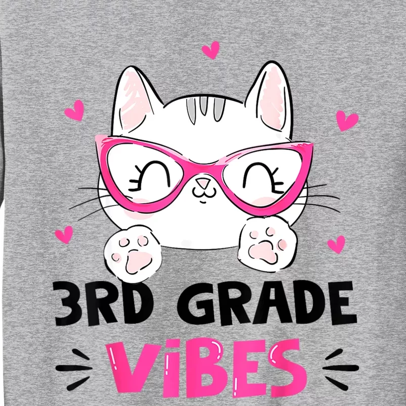 Third 3rd Grade Vibes Back To School Cute Cat Cute For Girls Sweatshirt