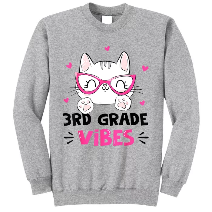 Third 3rd Grade Vibes Back To School Cute Cat Cute For Girls Sweatshirt