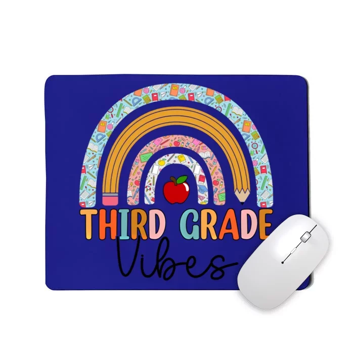 Team 3Rd Grade Vibes Cute Boho Rainbow Third Grade Teacher Funny Gift Mousepad