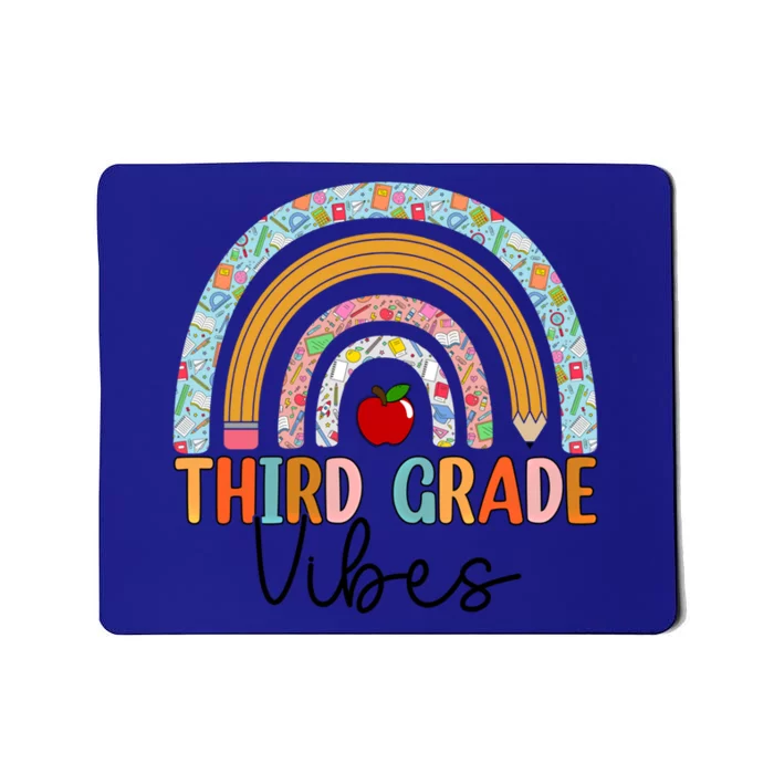 Team 3Rd Grade Vibes Cute Boho Rainbow Third Grade Teacher Funny Gift Mousepad