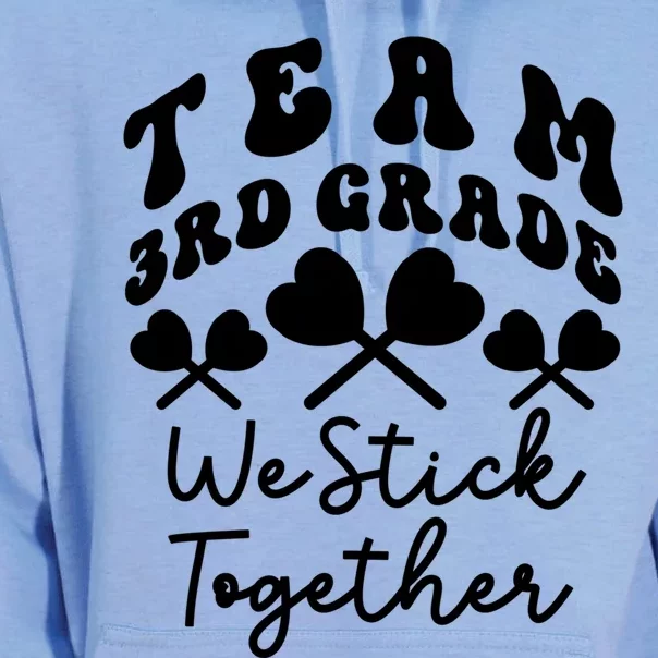 Team 3rd Grade We Stick Together Third Teacher Heart Sucker Gift Unisex Surf Hoodie