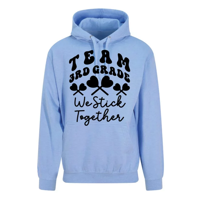 Team 3rd Grade We Stick Together Third Teacher Heart Sucker Gift Unisex Surf Hoodie