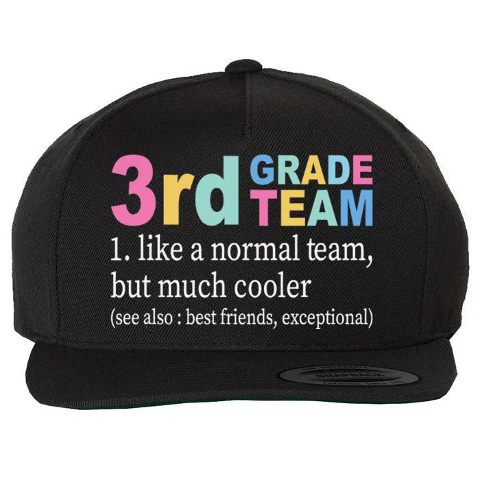 Teacher 3rd Grade Team Like A Normal Team But Much Cooler Wool Snapback Cap