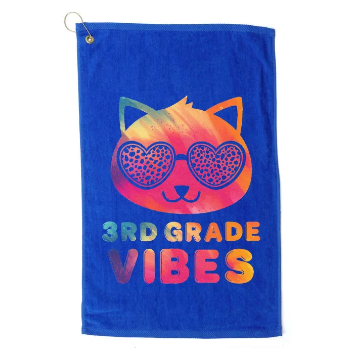 Third 3rd Grade Vibes Colorful Cat Kitty Leopard Eyes Platinum Collection Golf Towel